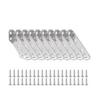 XIOKLM Juego de soportes esquina for muebles, conector estante angular acero inoxidable, soporte gabinete, marco fijación, con tornillo, 10/1(10 Sets)