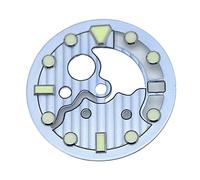 XIOKLM NH35 Esfera de esqueleto de 28,5 mm C3 verde luminoso para NH35/36 Accesorios de movimiento Caras huecas, Blauw, One Size