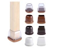 XIOKLM Protectores transparentes for patas de sillas y mesas, tapas cuadradas redondas for muebles, cubierta protectora suelo con fondo fieltro, 16 Uds(Groen)