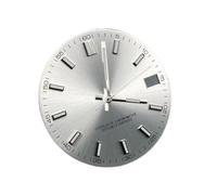 XIOKLM Reloj con Esfera de 28,5 MM, sin Logotipo, Luminoso, Verde, manecillas, Adecuado for Accesorios Movimiento NH35 NH36(Silver Set)