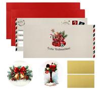 Xionghonglong 2 vales de Navidad, tarjeta de Navidad con adhesivo para rascar/sobre, Navidad, regalo sorpresa, vale, vale de cine, cumpleaños, billete de avión, vale de viaje (rojo)