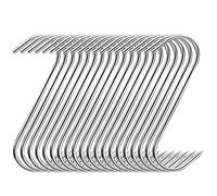 Xionghonglong 20 Piezas Ganchos de Carne de Acero Inoxidable, Gancho S, Ganchos Carnicero, Ganchos Cocina, Ganchos en S, para Barbacoas, Carnes, Salchichas, Mariscos, Verduras y Suministros Inactivos