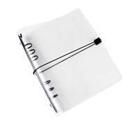 XiowDow Carpeta transparente A5 con banda elástica, 6 anillos negros, planificador de diario, carpeta de presupuesto transparente, carpeta gruesa de PVC para cuaderno de 6 agujeros, cuadrícula A5,