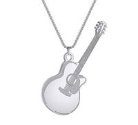 XIPIEIO Collar Unisex con Placa de identificación de cadenaCollar Colgante de Guitarra Regalo conmemorativo de cumpleaños para Hombres y Mujeres