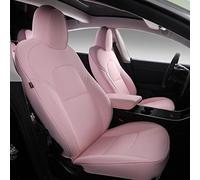 Xipoo Funda de Asiento Compatible con Tesla Model 3, Juego Completo de Fundas de Asiento de Coche de Piel sintética, Repuesto para Tesla Model 3 2017 2018 2019 2020 2021 2022 2023 (Rosa-PU, Modelo 3