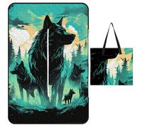 Xiputvl 3D Impresión Lobo Toalla Playa Grande Animalesess Manta De Playa Accesorios Playa Manta Impermeable Picnic para Playa, Barbacoa, Pícnic, Senderismo 150x100cm