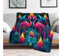 Xiputvl Flamenco Manta Fluffy para Invierno, Ideal para Sofá Y Cama, Mujer 130×150cm