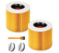 Xiqiggi 2 PCS Filtros de Cartucho, Compatible con Karcher de Repuesto, Filtro Cartucho Lavables y Reutilizables, Compatible con Karcher WD3 WD2 WD3P A2004 MV2 MV3 | para Aspiradora 6.414-552.0/6414552