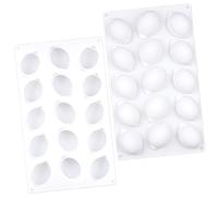 XIQIRUI Molde De Silicona Porosa Molde De Silicona Para Pastel De Limón De 15 Cavidades Mousse Postre De Chocolate Paquete De 2 Unidades Blanco