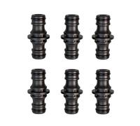Xiqunw Gardena - 6 conectores de manguera de 1/2 pulgadas, acoplamiento de manguera de dos lados, conector doble, pieza de conexión segura para extensión de manguera para jardín y casa, color negro