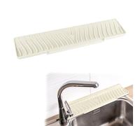 xiruiubao Alfombrilla Escurreplatos Estrecha,Borde Plegable Alfombrilla Escurreplatos de Silicona,Antideslizante Alfombrilla Fregadero Cocina para Cocina,Bar y Baño,45x10cm,Beige