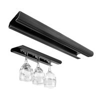 xiruiubao Cuelga Copas,Soporte Copas Colgante,Colgador Copas con Dos Tornillos,Ahorra Espacio Colgador Tazas,Colgante Cuelga Tazas para Cocina, Comedor, Bar, Oficinas,Porta Copas de Vino (Negro)