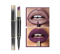 XIRUJNFD 16 Color Long Lasting Lipstick Lip Liner Combo, Dual Heads Lip Liner and Lipstick Set, Long Lasting Lipstick 24 Hour Waterproof, Matte Lip Liner (#11)