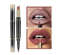 XIRUJNFD 16 Color Long Lasting Lipstick Lip Liner Combo, Dual Heads Lip Liner and Lipstick Set, Long Lasting Lipstick 24 Hour Waterproof, Matte Lip Liner (#5)