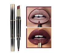 XIRUJNFD 16 Color Long Lasting Lipstick Lip Liner Combo, Dual Heads Lip Liner and Lipstick Set, Long Lasting Lipstick 24 Hour Waterproof, Matte Lip Liner (#10)