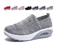 XIRUJNFD 2023 New Women's Orthopedic Sneakers, Air Cushion Orthopedic Shoes for Women, Orthopedic Slip On Shoes for Women (Light Gray,41)