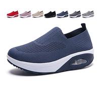 XIRUJNFD 2023 New Women's Orthopedic Sneakers, Air Cushion Orthopedic Shoes for Women, Orthopedic Slip On Shoes for Women (Dark Blue,36)