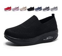 XIRUJNFD 2023 New Women's Orthopedic Sneakers, Air Cushion Orthopedic Shoes for Women, Orthopedic Slip On Shoes for Women (Black,40)
