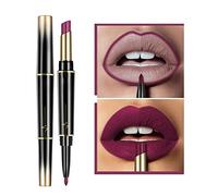 XIRUJNFD Juego de Lápiz Labial y Delineador de Larga Duración, 16 Colores, Doble Punta, Resistente al Agua 24 Horas, Acabado Mate (#8)