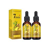 XIRUJNFD King of Ginger 7 Days Hair Growth, Ginger Oil for Hair Growth, Hair Growth Oil, Accelerate Hair Growth and Thick (2Pcs 40ML)