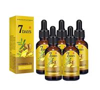 XIRUJNFD King of Ginger 7 Days Hair Growth, Ginger Oil for Hair Growth, Hair Growth Oil, Accelerate Hair Growth and Thick (5Pcs 40ML)