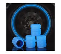 XIRUJNFD Universal Fluorescent Car Tire Valve Caps 4pcs, Luminous Tire Valve Stem Caps, Fluorescent Car Tire Valve Caps for Most Cars, Truck, SUV, Motorcycles, Bike (Blue,8pcs)