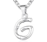 XIRUVE Longitud Ajustable Collar Colgante de Letra Inicial A-Z Acero Inoxidable Cadena Cubana Ancho 4.5mm para Hombre Mujer