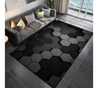 Xisnuient Alfombra 3D Hexagonal Efecto Luminoso, Alfombra Gaming Antideslizante,Decorativa Geométrica para Salón, Habitación y Setup Gaming (Color-4,140x200cm)