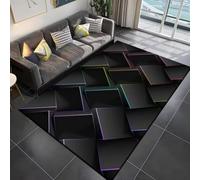 Xisnuient Alfombra 3D Hexagonal Efecto Luminoso, Alfombra Gaming Antideslizante,Decorativa Geométrica para Salón, Habitación y Setup Gaming (Color-5,100x150cm)