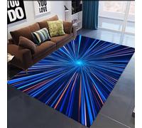 Xisnuient Alfombra 3D Line Visual para Salón, Moderna Swirl Illusion, Cuadros Blancos Y Negros Dormitorio Infantil Sala De Juegos Adolescentes, Alfombras Decorativas El Hogar (Colour 6,100x120cm)