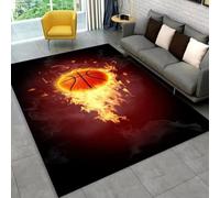 Xisnuient Alfombra De Baloncesto Cool Flames, Habitaciones Modernas De Adolescentes Y Niños Deportistas Carpet, Alfombra De Area para El Suelo del Dormitorio, Salón De Los Niños (Color 6,120x180cm)