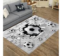 Xisnuient Alfombra de Fútbol Efecto 3D Rompiendo Pared, Alfombra Antideslizante, Dormitorio, Habitación Infantil, Decoración Temática Deportiva, Varios Diseños Disponibles (Color-1,120x160cm)