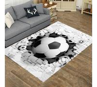 Xisnuient Alfombra de Fútbol Efecto 3D Rompiendo Pared, Alfombra Antideslizante, Dormitorio, Habitación Infantil, Decoración Temática Deportiva, Varios Diseños Disponibles (Color-4,80x160cm)
