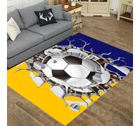 Xisnuient Alfombra de Fútbol Efecto 3D Rompiendo Pared, Alfombra Antideslizante, Dormitorio, Habitación Infantil, Decoración Temática Deportiva, Varios Diseños Disponibles (Color-5,100x150cm)