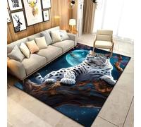 Xisnuient Alfombra De Suelo con Estampado 3D De Pantera De La Selva Y Leopardo Grande Plegable Antideslizante Lavable De Felpa para Salón Dormitorio Pasillo Decoración del Hogar (Color 6,120x160cm)