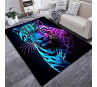 Xisnuient Alfombra De Suelo con Estampado 3D De Pantera De La Selva Y Leopardo Grande Plegable Antideslizante Lavable De Felpa para Salón Dormitorio Pasillo Decoración del Hogar (Color 5,100x200cm)