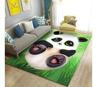 Xisnuient Alfombra Felpa Panda Impresión 3D Suave Antideslizante Lavable Gaming Dormitorio Salón Pasillo Estudio Decoración Hogar Moderna (Color 1,100x150cm)