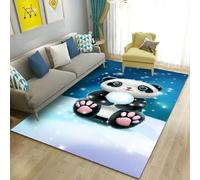 Xisnuient Alfombra Felpa Panda Impresión 3D Suave Antideslizante Lavable Gaming Dormitorio Salón Pasillo Estudio Decoración Hogar Moderna (Color 5,80x160cm)