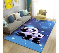 Xisnuient Alfombra Felpa Panda Impresión 3D Suave Antideslizante Lavable Gaming Dormitorio Salón Pasillo Estudio Decoración Hogar Moderna (Color 6,50x80cm)