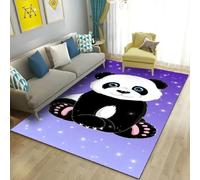 Xisnuient Alfombra Felpa Panda Impresión 3D Suave Antideslizante Lavable Gaming Dormitorio Salón Pasillo Estudio Decoración Hogar Moderna (Color 2,100x150cm)