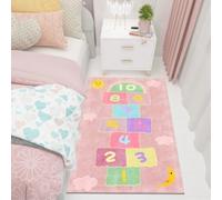 Xisnuient Alfombra Interactiva de Aprendizaje para Padres e Hijos con Diseño de Rayuela para Interiores,Decoración para Mesita de Noche del Dormitorio,Alfombra de Juegos para Niños (Red,120x160 cm)