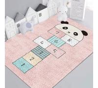 Xisnuient Alfombra Interactiva de Aprendizaje para Padres e Hijos con Diseño de Rayuela para Interiores,Decoración para Mesita de Noche del Dormitorio,Alfombra de Juegos para Niños (Pink,120x180 cm)
