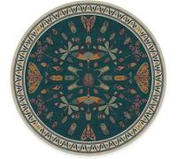 Xisnuient Alfombra Redonda Animales Jungla Estampado Retro Boho Vintage Antideslizante Suave Sin Pelusa Pelo Bajo Fácil de Limpiar Salón Dormitorio Habitación de Adolescentes Estudio (Color 6,130cm)