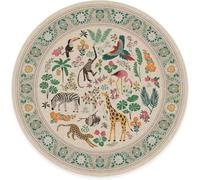 Xisnuient Alfombra Redonda Animales Jungla Estampado Retro Boho Vintage Antideslizante Suave Sin Pelusa Pelo Bajo Fácil de Limpiar Salón Dormitorio Habitación de Adolescentes Estudio (Color 1,120cm)