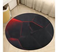 Xisnuient Alfombra Redonda Geométrica Grafiti Hip-Hop Fútbol y Baloncesto, Suave y Antideslizante Alfombra para Sala de Estar, Dormitorio o Sala de Juegos, Habitación Niños (Color 4,160 cm)