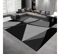 Xisnuient Alfombra Salon Geometrica Gris Negro Pelo Corto Grande Moderna Antideslizante Habitacion Dormitorio Abstracto Nordico Suelo Decoracion Hogar Comedor Casa Diseño (Color 4,50x80cm)