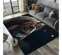 Xisnuient Alfombras Estilo Caballo Animal Efecto Visual 3D, Alfombras De Cabecera para Adolescentes Y Niños, Game Carpet Cool Caballos Blancos Carrera para Sala De Estar Y Sala (Color 3,80x120cm)