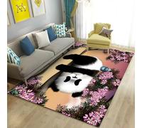 Xisnuient Alfombras Panda Gaming De Animales Bonitos En Terciopelo Francés Impresión 3D Alfombra Antideslizante Decorativa para El Hogar Suave Y Lavable Sin Desprendimiento De Pelos (Color 2,50x80cm)