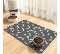 Xisnuient Alfombrilla Antideslizante para Perros Y Gatos Pad Absorbente De Agua Secado Rápido para Proteger El Suelo del Perro Feeding Mat De Comida para Mascotas Comedero De Agua (50x80cm,Gris)