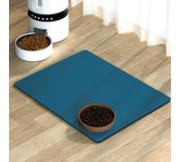Xisnuient Alfombrilla Antideslizante para Perros Y Gatos Pad Absorbente De Agua Secado Rápido para Proteger El Suelo del Perro Feeding Mat De Comida para Mascotas Comedero De Agua (30x50 cm,Azul)